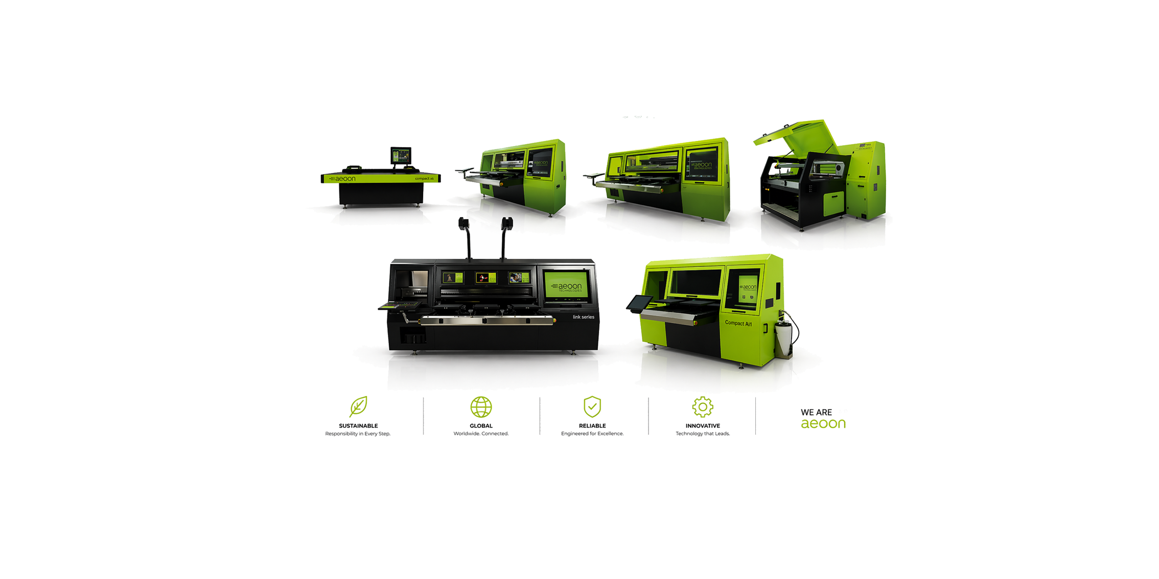 aeoon industrial dtg products: Micro, Compact, Compact Ai1, Hybrid, Link